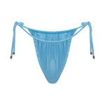 Ruched bikini bottoms in colour metallic blue