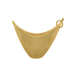 Tanga bikini bottoms in metallic gold