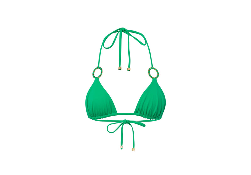 Triangle bikini top in colour green